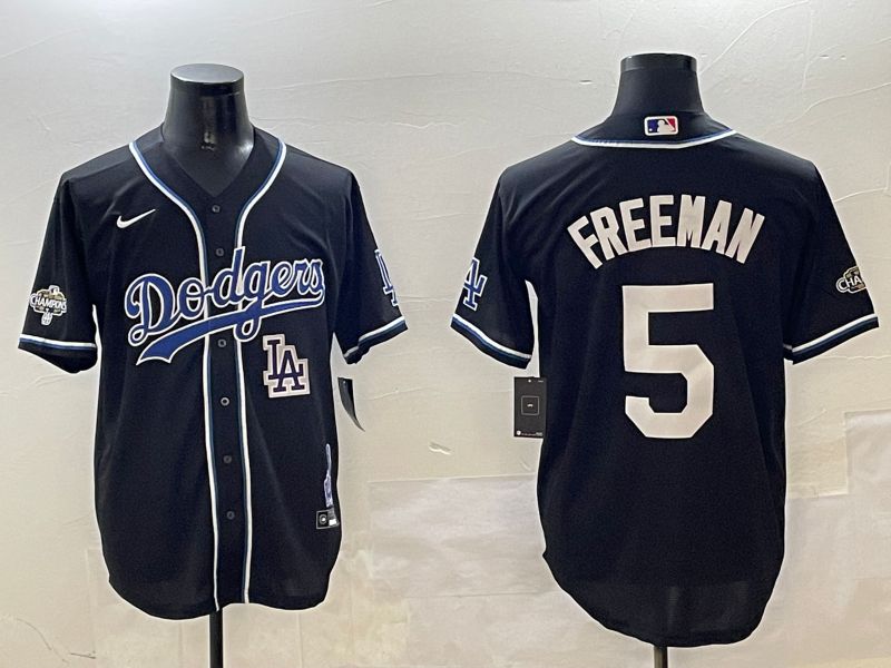 Men Los Angeles Dodgers #5 Freeman Black Fashion Game 2025 Nike MLB Jersey style 3069
